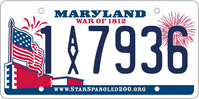MD license plate 1AX7936