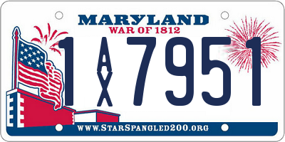 MD license plate 1AX7951