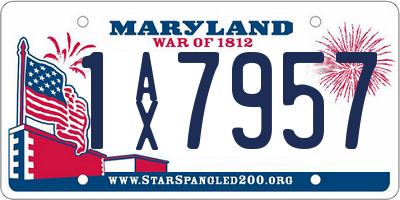 MD license plate 1AX7957
