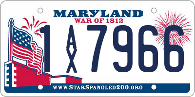 MD license plate 1AX7966