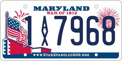 MD license plate 1AX7968