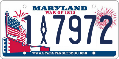 MD license plate 1AX7972