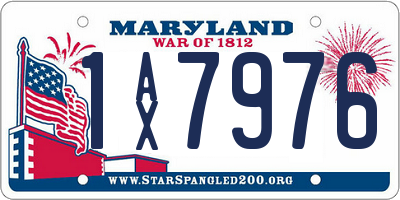 MD license plate 1AX7976