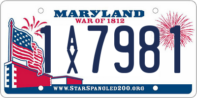 MD license plate 1AX7981