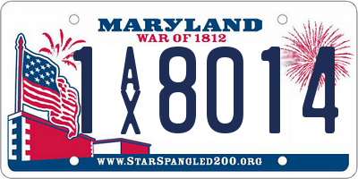 MD license plate 1AX8014