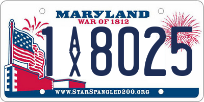 MD license plate 1AX8025
