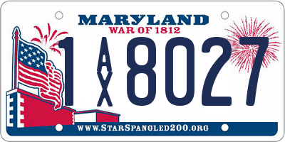 MD license plate 1AX8027