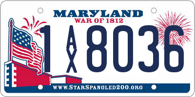 MD license plate 1AX8036