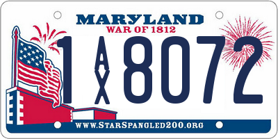 MD license plate 1AX8072