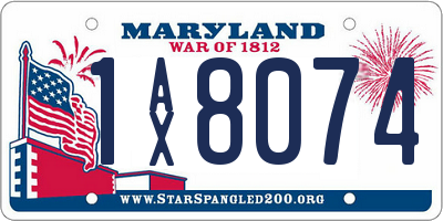 MD license plate 1AX8074