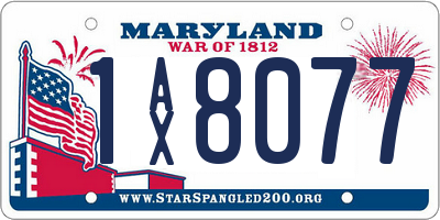 MD license plate 1AX8077