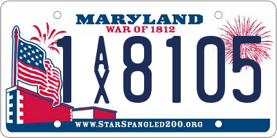 MD license plate 1AX8105