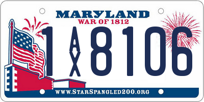 MD license plate 1AX8106