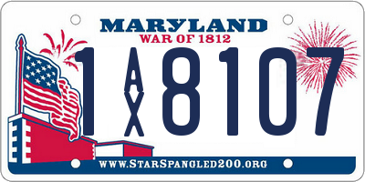 MD license plate 1AX8107