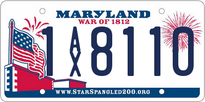 MD license plate 1AX8110