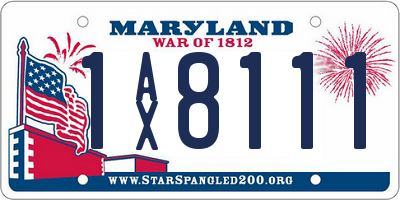 MD license plate 1AX8111