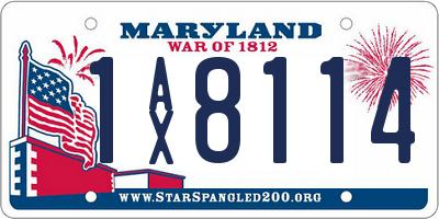 MD license plate 1AX8114