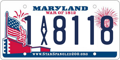 MD license plate 1AX8118