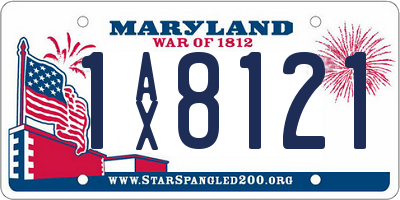 MD license plate 1AX8121