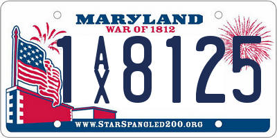 MD license plate 1AX8125