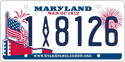 MD license plate 1AX8126
