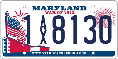 MD license plate 1AX8130