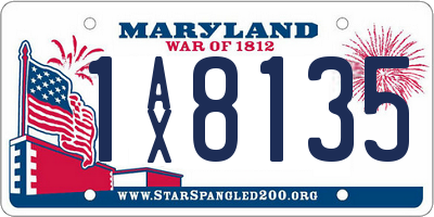 MD license plate 1AX8135