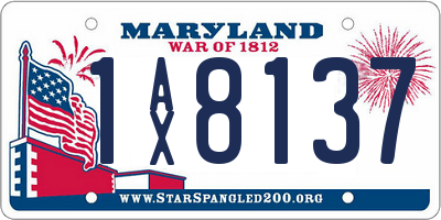 MD license plate 1AX8137