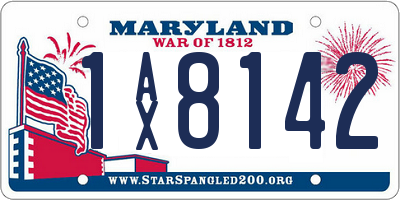 MD license plate 1AX8142
