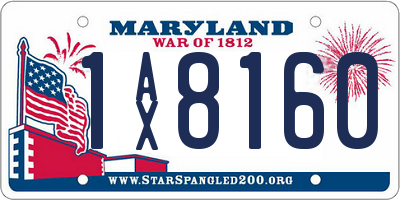 MD license plate 1AX8160