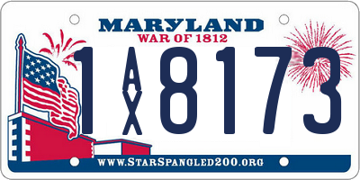 MD license plate 1AX8173