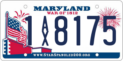 MD license plate 1AX8175