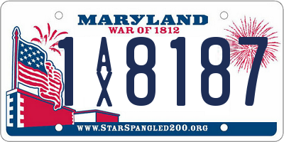 MD license plate 1AX8187