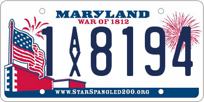 MD license plate 1AX8194