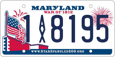 MD license plate 1AX8195