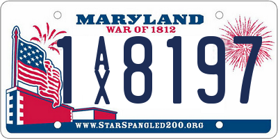 MD license plate 1AX8197