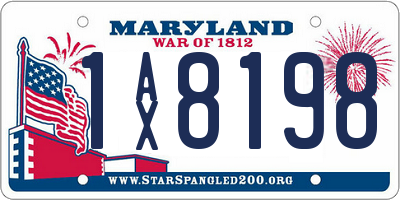 MD license plate 1AX8198