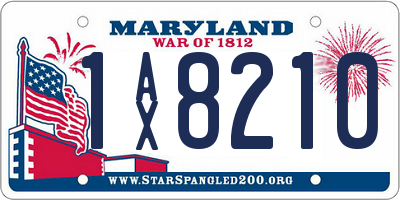 MD license plate 1AX8210