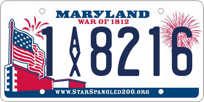 MD license plate 1AX8216