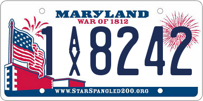 MD license plate 1AX8242