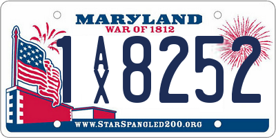 MD license plate 1AX8252