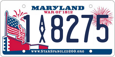MD license plate 1AX8275