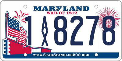 MD license plate 1AX8278