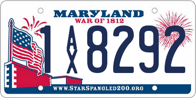 MD license plate 1AX8292