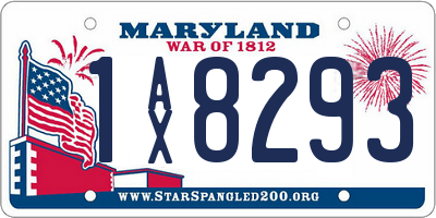 MD license plate 1AX8293