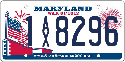 MD license plate 1AX8296