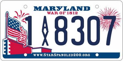 MD license plate 1AX8307