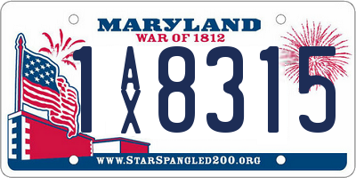 MD license plate 1AX8315