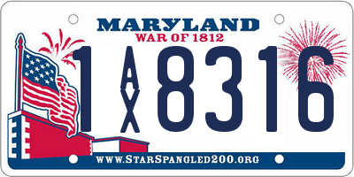 MD license plate 1AX8316