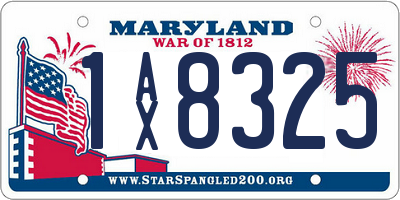 MD license plate 1AX8325
